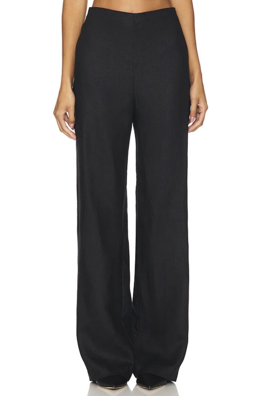 Nwt Pearl Linen Viscose Riviera Pants Sabato Black High Waist 8